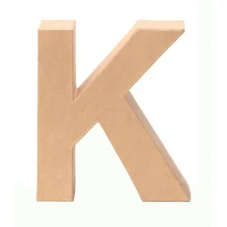 Glorex  6 2029 111 Papp Buchstabe K Buchstabe aus brauner Pappe ca. 17,5 X 5,5 cm groß zum bemalen und bekleben für Serviettentechnik und Décopatch ideal als Dekoration