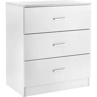 Baroni Home Kommode 3 Schubladen 60 x 40 x 70 cm Weiß