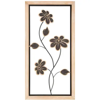 Wanddeko, Natur, Schwarz, Metall, Holzwerkstoff, 30x60x2.5 cm, Dekoration, Skulpturen & Dekoobjekte, Wanddeko