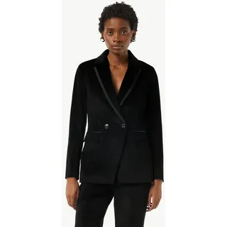 Comma Blusenblazer Samt-Blazer mit Satin-Details schwarz 32