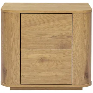 Nachttisch mit Stauraum 2 Schubladen helles Holzfurnier Eiche NEGAN