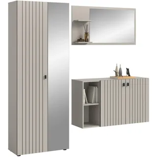 GARDEROBEN-SET 3-teilig Kaschmir 191 cm, Garderobenkombination mit viel Stauraum