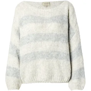 Herrlicher Pullover Leena hellgrau / dunkelgrün XS