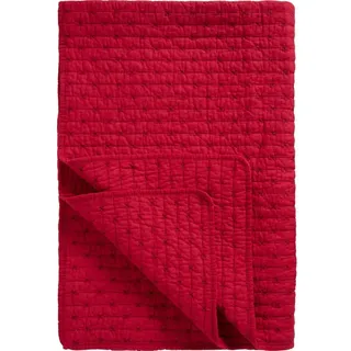 IB Laursen Baumwoll-Quilt mit Kreuzstichen, 180 x 130 cm, rot