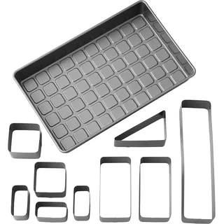 Wilton Buchstaben und Zahlen Verstellbare Antihaft-Kuchenform, 10-teiliges Set, Schwarz