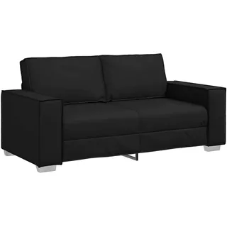 vidaXL Couch Kunstleder 2-Sitzer Schwarz