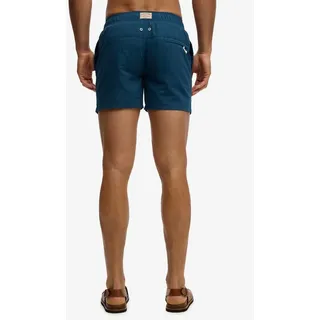 Superdry Badeshorts EMBROIDERED LOGO 15 SWIM SHORT aus Polyester, modische Passform, unifarbenes Design, pflegeleicht blau XXL