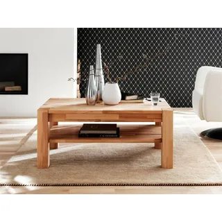 Massivholz Couchtisch Beistelltisch mit Ablage 105x65cm Kernbuche massiv geölt
