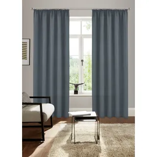 Vorhang »Lagan«, (2 St.), 2-er Set, gewebt, Microfaser, versch. Größen, einfarbig, Bestseller, 65627304-6 anthrazit
