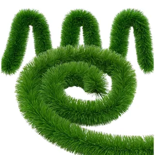 STYLIZER Künstliche Tannengirlande - Weihnachtsbaumgirlande Tanne Grün für Weihnachten Indoor/Outdoor - Tannen - Weihnachtsgirlande Deko für Treppe, Tür - Tannengrün wie Echt (Green) - 4 m