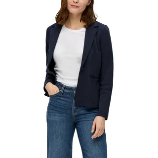 Sweatblazer S.OLIVER Gr. 40, blau (ocean blue) Damen Blazer mit klassischem Reverskragen