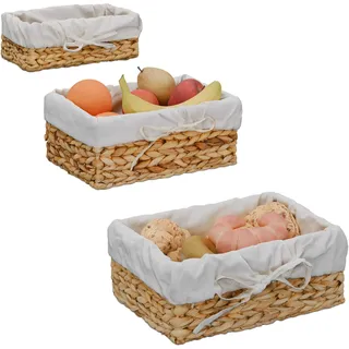 Relaxdays Brotkorb Baumwolle Braun