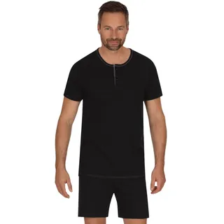 Schlafanzug TRIGEMA "TRIGEMA Kurzer aus Biobaumwolle (kbA)" Gr. XL, schwarz (schwarz, c2c) Herren Homewear-Sets Pyjamas