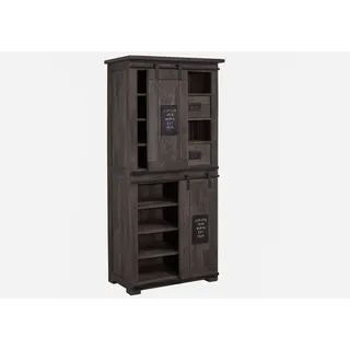MASSIVMOEBEL24.DE Schrank Mango 80 x 175 x 45 cm Grau