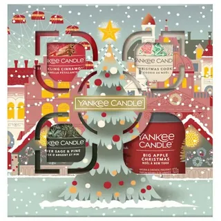 Yankee Candle Duftkerze Passport to the Holidays SET (Becher 122g + Votivkerze 3x37g)