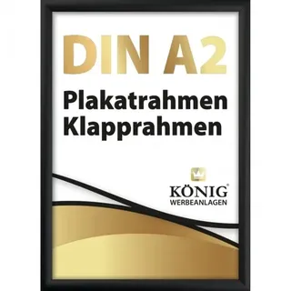Dreifke® Plakatrahmen DIN A2 | 25mm Alu Profil, eckig | schwarz | Alu Klapprahmen Wechselrahmen Posterrahmen Rahmen | Dreifke®