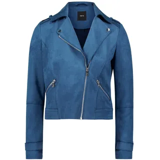 Zero Damen Bikerjacke in Veloursleder-Optik Ensign Blue,40 - 40