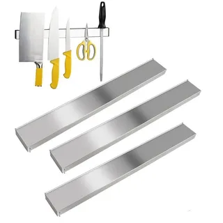 BAYLI Wand-Magnet Messerhalter 4er Set Magnetleiste selbstklebend 40cm - Messerleiste Edelstahl Ohne