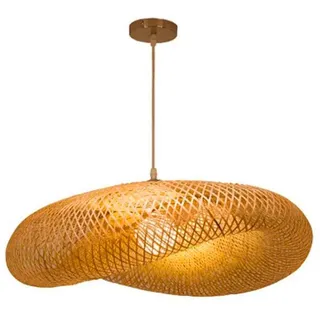 Handgemachte Pendelleuchte Rattan Lampshade Bambus Deckenleuchte Wolke Form Hängelampe Wicker Weave Laterne Kronleuchter Für Schlafzimmer Wohnzimmer Lounge Korridor Dekorative Beleuchtung,60cm