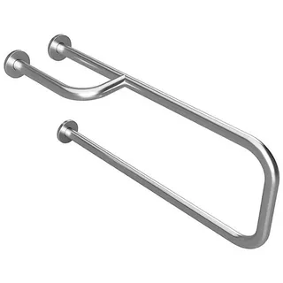 Brillantbad BELP Stützgriff Links Edelstahl gebürstet mit Abdeckung 235x380x776 mm, 120 kg Traglast für Bad & WC >> zum Bohren