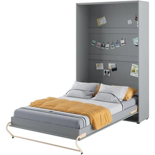 Lenart Schrankbett - Wandbett Concept Pro CP02 120x200 cm - Schrankklappbett Vertical - Schrank mit integriertem Klappbett - Funktionsbett (Grau Matt)