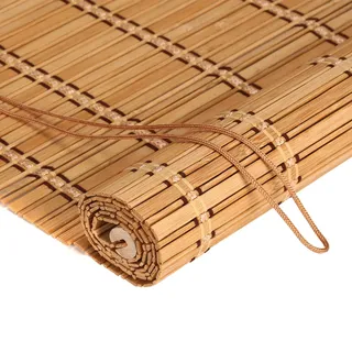 FoundGo Retro Bambus Rollo ohne Bohren [45-170cm Breit 100-280cm Hoch Anpassbar] 60% Blickdicht Raffrollo aus Bambus Sichtschutz Sonnenschutz Bambusrollo Jalousie für Türen & Fenster (Breite x Höhe)