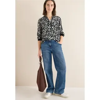 CECIL Print-Bluse mit Tape - Grau