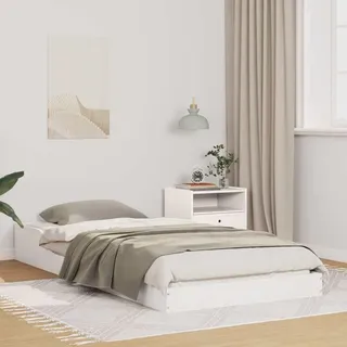 vidaXL Bettrahmen Weiß 90 x 200 cm Massives Kiefernholz