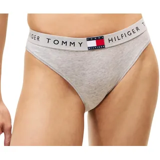 Tommy Hilfiger Damen Slip Bikini Form Classic mit Logobund, Grau (Light Grey Heather), XS
