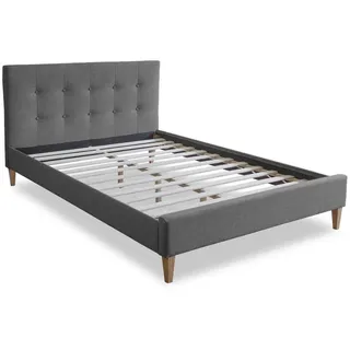Homestyle4u Polsterbett 180 x 200 cm Grau