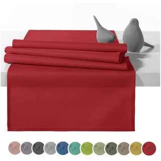 heimtexland Outdoor Tischläufer Garten Tischdecke 45x145 Typ551 Rot | wetterfest schmutz- und wasserabweisend Tischdeko Balkon Terrasse