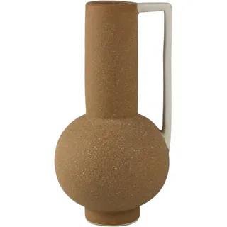 Dekovase OTTO HOME "Stryn, Vase in außergewöhnlicher Form, mit Henkel", beige (creme), B:10,5cm H:20cm T:11cm, Keramik, Vasen, Tischvase aus Keramik, Höhe ca. 20 cm, Keramikvase