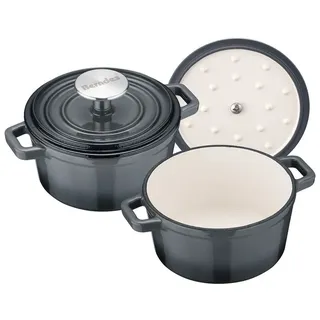 Berndes Topf-Set 14 cm, Gusseisen, grau/schwarz - b.iron, Eisenguss (2-teilig) schwarz