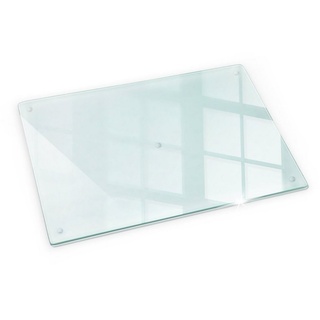 Tulup Herd-Abdeckplatte Induktionsschutz Glas Spritzschutz Glasschneideplatte Transparent, (1 tlg), Gummifüße 80 cm x 52 cm