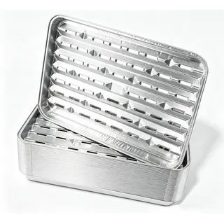Notwoe 35 Stück Aluschalen Grill,Grillschalen Aluminium 34x23x2.3cm,Aluschalen Mit Deckel,Alu Grillschalen Wiederverwendbar,Grill Aluschalen Für Kochen (Silber-35 Stück)