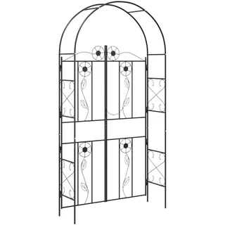 vidaXL Gartenbogen Uni Schwarz 115 x 37 x 226 cm