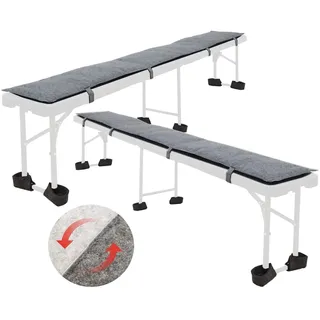 2er Set Bierbankauflage Filz 220x25cm mit Bodenschoner - 1cm Sitzkissen Garten