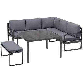 Kettler Loungeset OCEAN CD Eckset inkl. Kissen anthrazit/grau 223 x 200