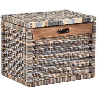 Krines Home Aufbewahrungskorb Hoher Korb mit Deckel Rattan geflochten Regalkorb Aufbewahrungsbox bunt