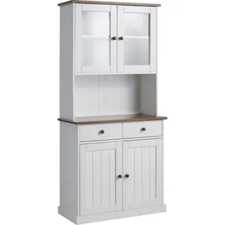 Interlink Buffetschrank Westerland Kiefer Massivholz 90 x 191 x 45 cm Weiß