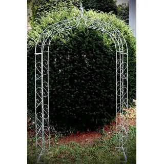 Hirsch Terracotta Rankgitter Rosenbogen Breite 140 cm SPITZ Feuerverzinkt, 12 mm Vollmaterial FEUERVERZINKT, BxHxT 140x245x40 cm, Massiv Doppeltverschraubt silberfarben