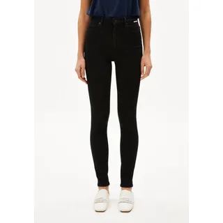 Armedangels Damen Skinny Jeans High Waist Bio-Baumwoll Mix X-Stretch INGAA Skinny Fit Black Night - 28W / 32L