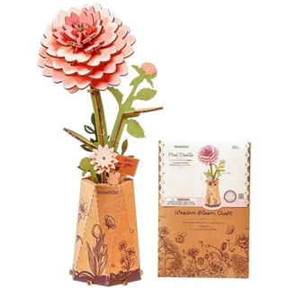 rowood Gerbera Künstliche Blume Holz 3D Puzzle Bastelset für Erwachsene Holzblume Modellbausätz für Dekoration Zuhause Kreative Geschenkidee zum Muttertag Valentinstag