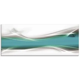ARTland Qualitätsbilder I Wanddeko Glasbilder Glas Bilder 125 x 50 cm Abstrakte Motive Gegenstandslos Digitale Kunst Türkis D8PO Kreatives Element Petrol