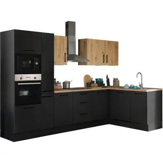 BASIC by Balculina Winkelküche L-Form 310 cm schwarz