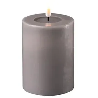 Deluxe Homeart LED Stumpenkerze 10 cm grau