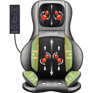 CALMENTA® Shiatsu Massagesessel elektrisch – mit Luftdruckmassage & Wärmefunktion – Nacken- & Rückenmassage, Ganzkörper Massagestuhl für E... - Schwarz