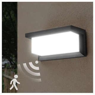 WILGOON Außen-Wandleuchte 18W LED Aussenleuchten mit Bewegungsmelder LED Wandleuchte Außen Innen, Wasserdicht IP65 Wandlampe, 26X12.5X12.5cm, Anthrazit Sensor Außenlampe weiß