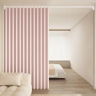 DSSHENGDS Anpassbar Badezimmer aus wasserdicht beschwerer duschvorhang,faltbar Vorhang dusche,für Badewanne Bad Schlafzimmer-Pink- 100x180cm