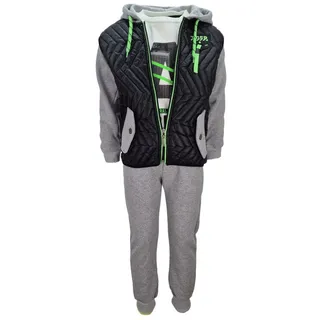 Fashion Boy Sweatanzug 3-Teiliger Sweatanzug mit Jacke Jogginganzug Freizeitanzug JFT6314a grau 92